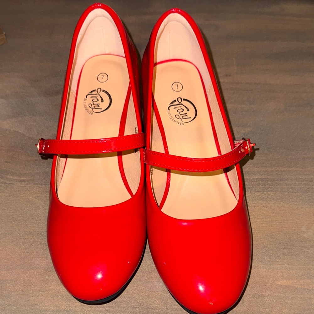 Trary Red Mary Jane Heels